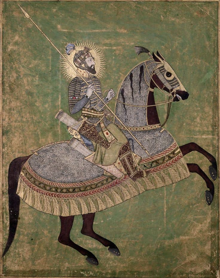 Painting of Aurangzeb, mounted on horseback
