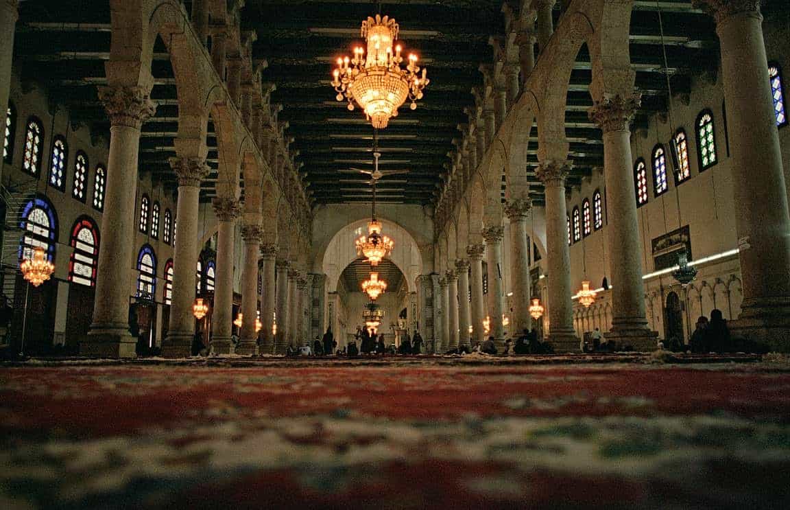 The Umayyad Mosque, Damascus. Imam Al Awzai spent many years learning and teaching in Damascus.