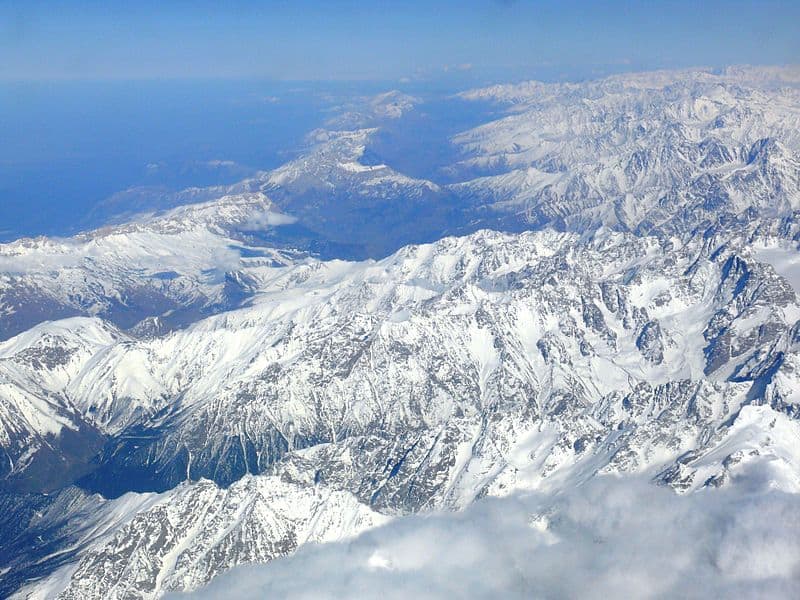 Aerial view of the Caucasus Mountains 