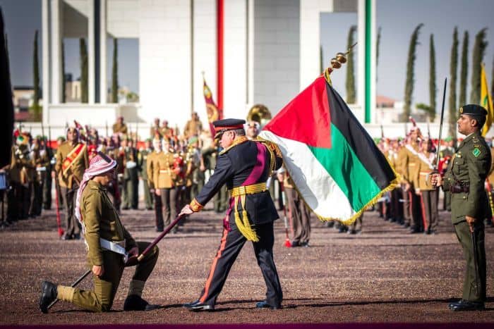King Abdullah attends the Great Arab Revolt Centennial military parade, celebrating the betrayal of the Arab legions against the Ottoman Caliphate. 